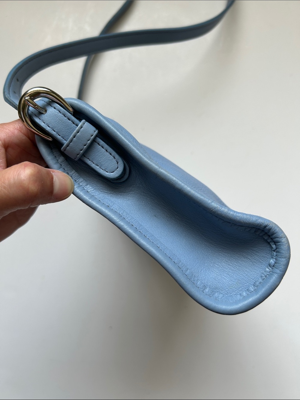 Coach Vintage 4104 Blue Leather Crossbody Bag 90s - Picture 6 of 10